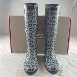🔥Hunter Tall Refined Leopard Hybrid Rain Boot•NWT